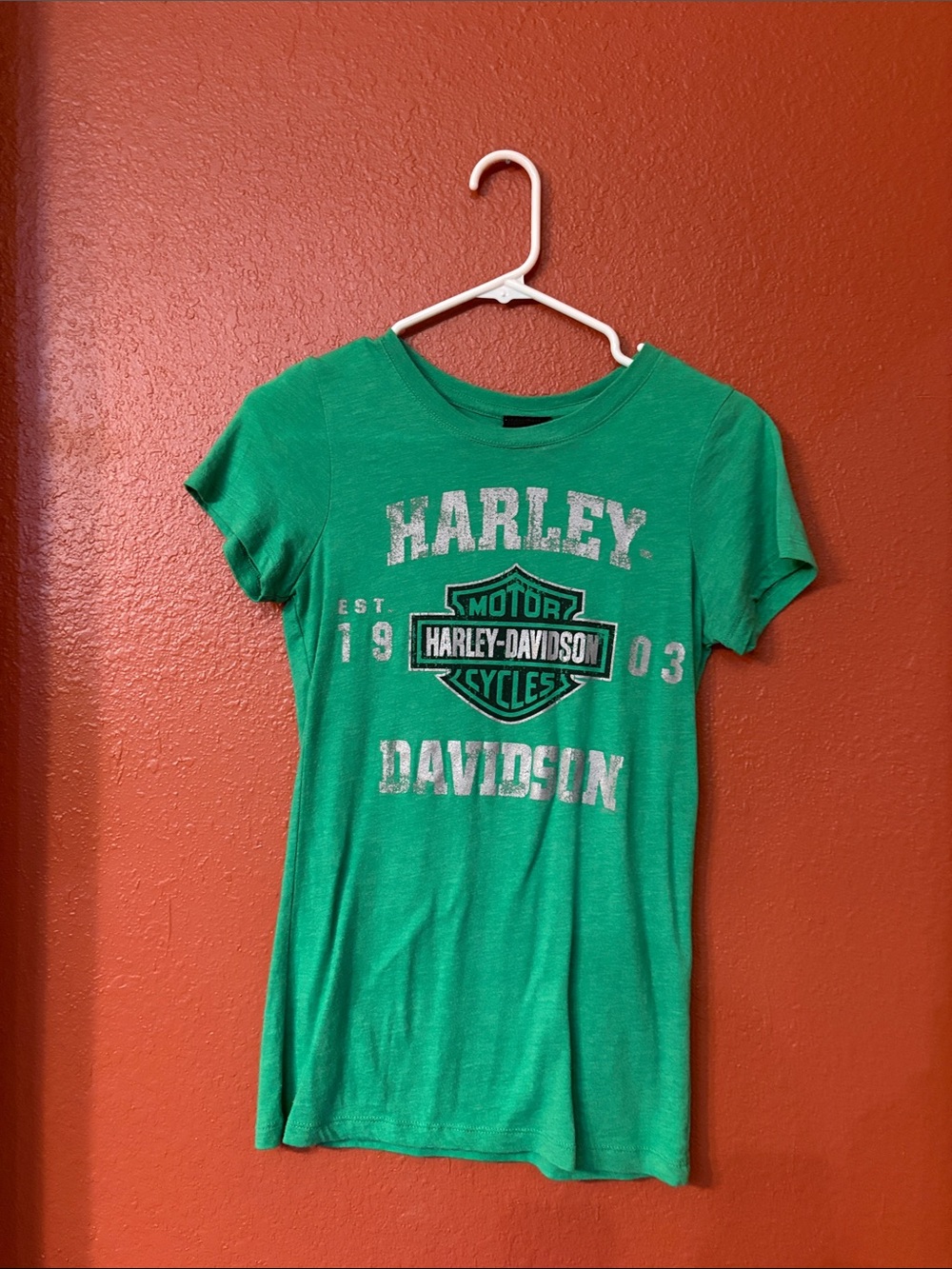 Harley-Davidson Girls' Green Logo Short Sleeve Tee